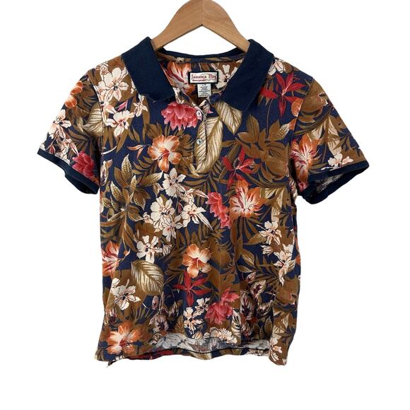 Jamaica Bay Tops - Jamaica Bay Tropical Hawaiian Polo Shirt L Large Women's Vintage